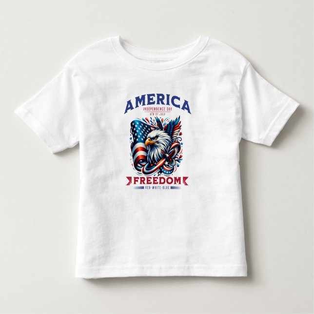 T-shirt Pour Les Tous Petits 4 juillet American Eagle Sublimation-61901 (Devant)