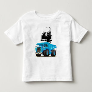 T-shirt Pour Les Tous Petits 4ème anniversaire de camion bleu
