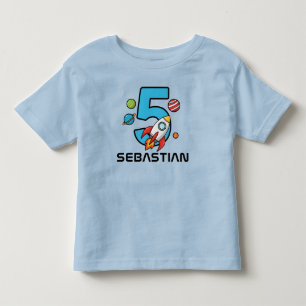 T-shirt Pour Les Tous Petits 5e anniversaire – Planètes spatiales 