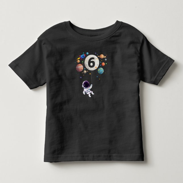 T-shirt Pour Les Tous Petits 6 ans Anniversaire Planètes Astronaut 6e Anniversa (Devant)