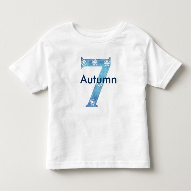 T-shirt Pour Les Tous Petits 7ème anniversaire isnpired par hiver (Devant)