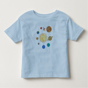 T-shirt Pour Les Tous Petits 8 Planètes Système Solaire Enfants