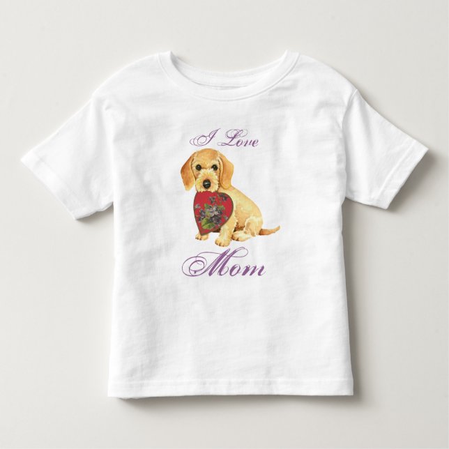 T-shirt Pour Les Tous Petits À poils durs Dachshund Heart Maman (Devant)