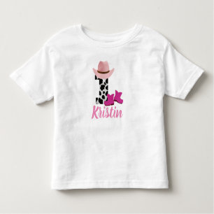 T-shirt Pour Les Tous Petits Ă?re cow-girl personnalisée d'anniversaire