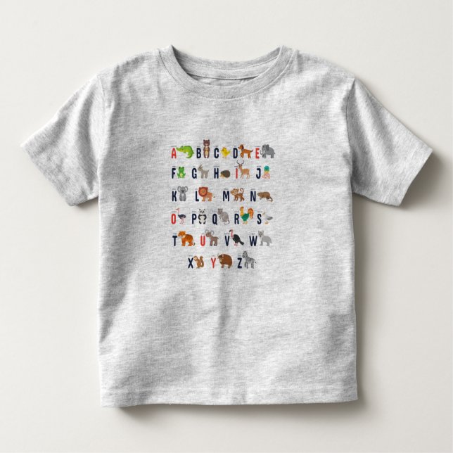 T-shirt Pour Les Tous Petits ABCs animal - alphabet (Devant)