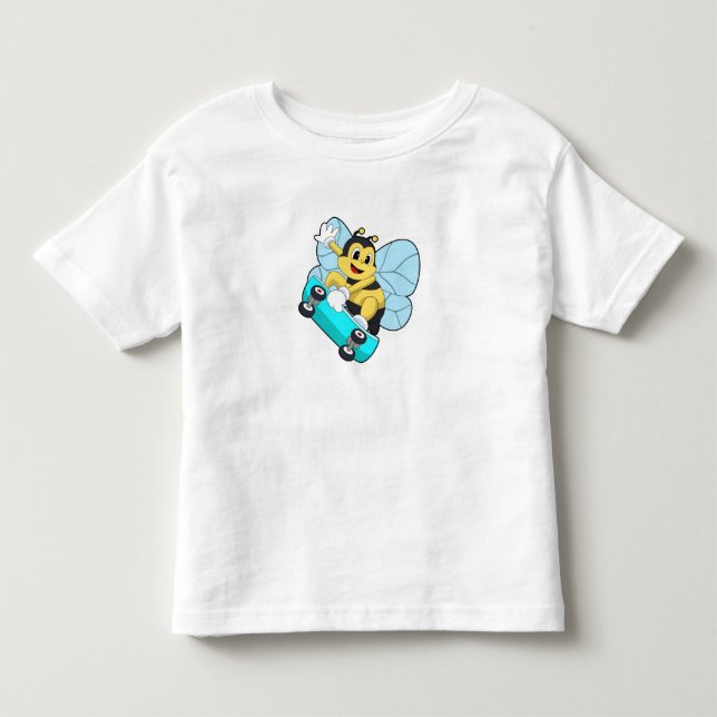 T-shirt Pour Les Tous Petits Abee comme patineur avec skateboard (Devant)