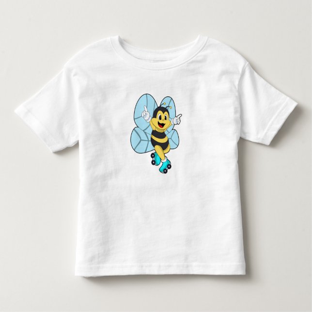 T-shirt Pour Les Tous Petits Abeille à roulettes (Devant)