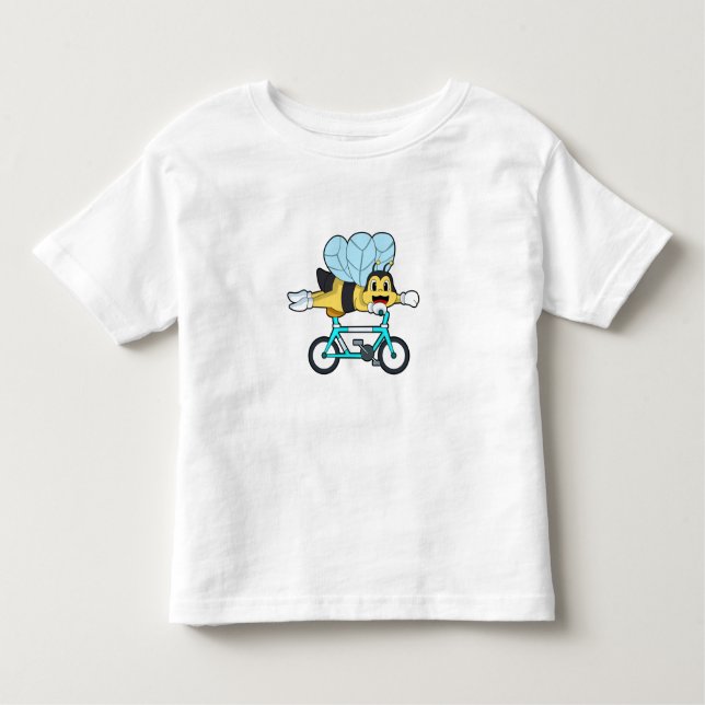 T-shirt Pour Les Tous Petits Abeille avec bicyclette (Devant)