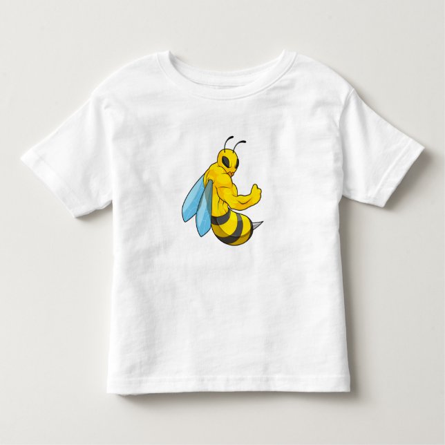 T-shirt Pour Les Tous Petits Abeille comme culturiste (Devant)