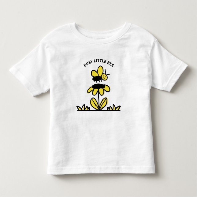 T-shirt Pour Les Tous Petits Abeille mignonne et fleur (Devant)