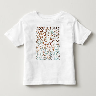 T-shirt Pour Les Tous Petits Abstrait Terrazzo Mosaic rouille Brown & Motif ble