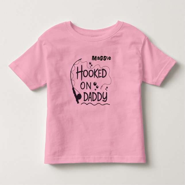 T-shirt Pour Les Tous Petits Accroché Sur Le Pôle De Pêche Daddy Personnalisé (Devant)