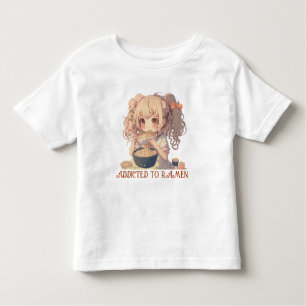 T-shirt Pour Les Tous Petits Addicité à Ramen   Anime Girl