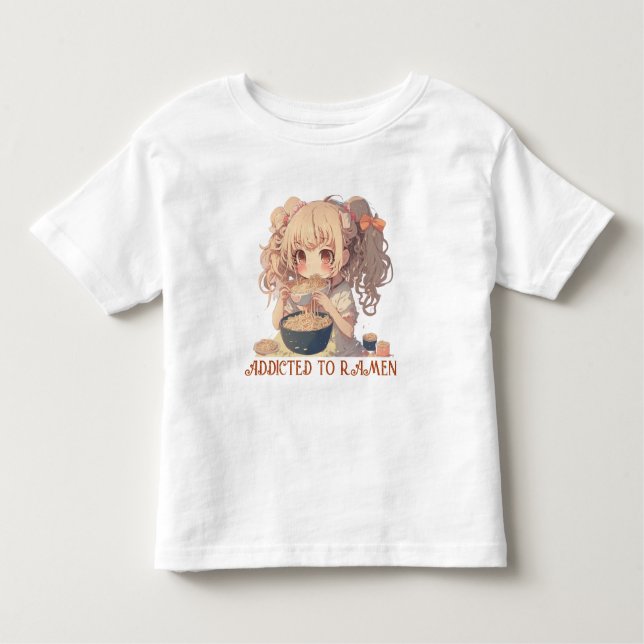 T-shirt Pour Les Tous Petits Addicité à Ramen | Anime Girl (Devant)
