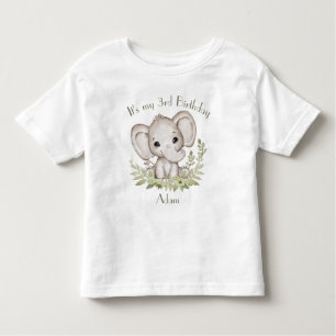 T-shirt Pour Les Tous Petits adorable éléphant garçon d'anniversaire