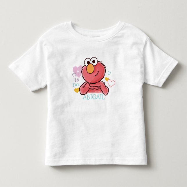 T-shirt Pour Les Tous Petits Adorable Elmo | Ajoutez Votre Propre Nom (Devant)