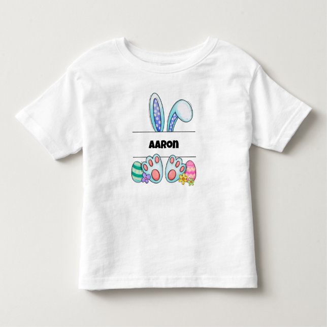 T-shirt Pour Les Tous Petits Adorable lapin de Pâques personnalisé (Devant)