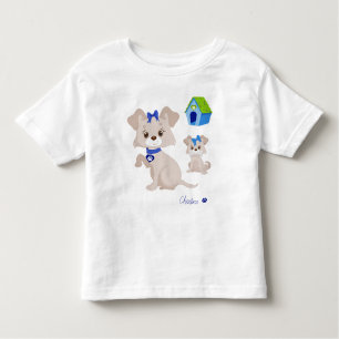 T-shirt Pour Les Tous Petits Adorable mignonne maman chien avec chiot