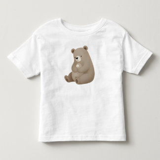 T-shirt Pour Les Tous Petits Adorable Ours Brun à la Marguerite – Illustration