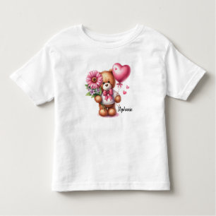T-shirt Pour Les Tous Petits Adorable ours en peluche Jour des Valentines perso