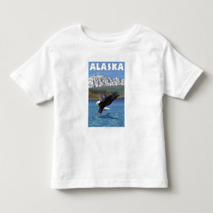 T-shirt Pour Les Tous Petits Affiche de Vintage voyage d'AlaskaBald Eagle