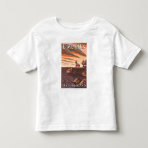 T-shirt Pour Les Tous Petits Affiche de Vintage voyage de phare de four à chau