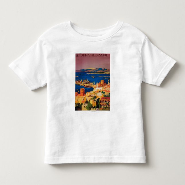 T-shirt Pour Les Tous Petits Affiche de voyage de Français, voyageant en Syrie (Devant)