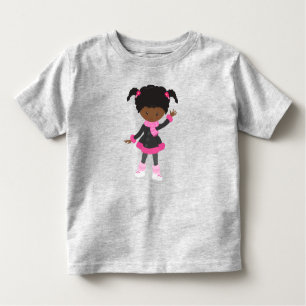 T-shirt Pour Les Tous Petits Africaine Américaine, fille de patinage sur glace,