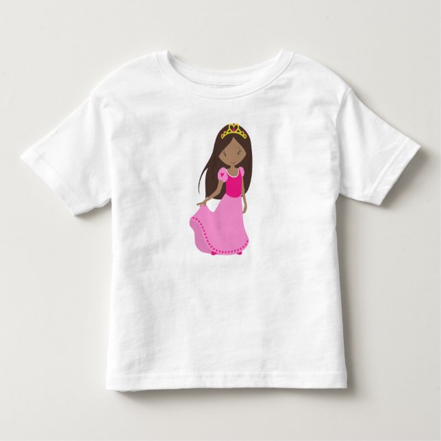 T-shirt Pour Les Tous Petits Afro-Américaine Princesse, Reine, Couronne, Ball G (Devant)