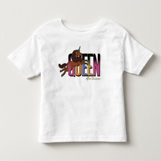 T-shirt Pour Les Tous Petits Afro Unicorn Queen Design (Devant)