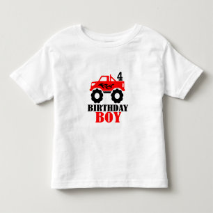 T-shirt Pour Les Tous Petits Âge des Monster Truck Boys pour l'anniversaire
