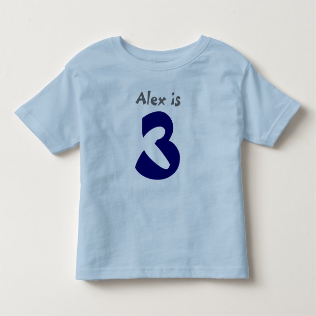 T-shirt Pour Les Tous Petits Âge et nom Personnalisable 3e chemise d'anniversai (Devant)