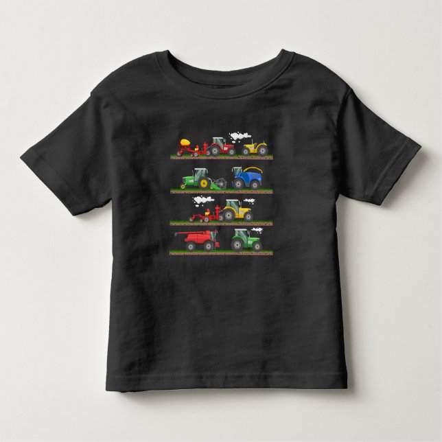 T-shirt Pour Les Tous Petits Agriculture de la moto à moissonneuse (Devant)