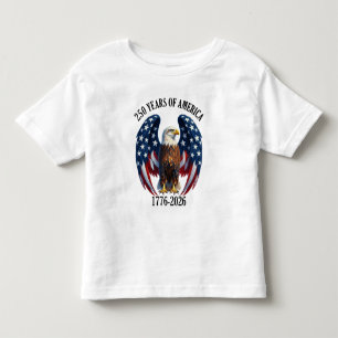 T-shirt Pour Les Tous Petits Aigle Américain Patriotique 250 Ans 1776-2026