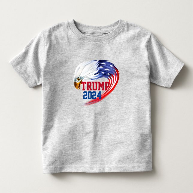 T-shirt Pour Les Tous Petits Aigle Américain Trump 2024    (Devant)
