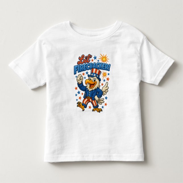 T-shirt Pour Les Tous Petits Aigle classique de Lil’ Firecracker Freedom (Devant)