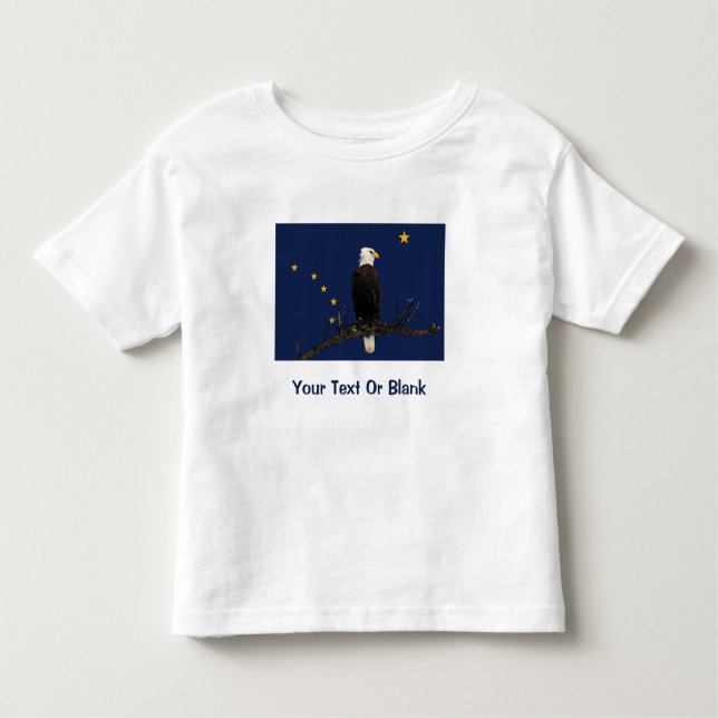 T-shirt Pour Les Tous Petits Aigle Et Drapeau De L'Alaska (Devant)