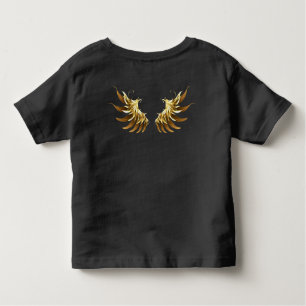 T-shirt Pour Les Tous Petits Ailes d'Ange d'or sur arrière - plan noir