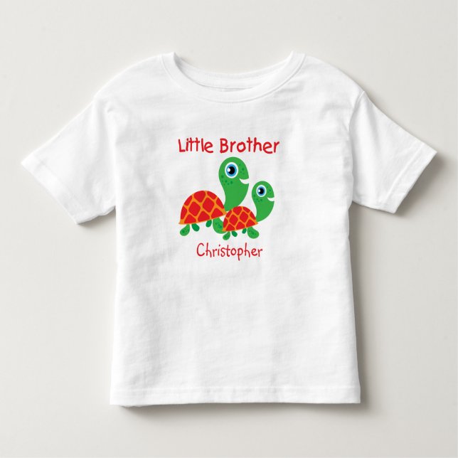 T-shirt Pour Les Tous Petits Ajouter un nom Tortues personnalisées Petit frère (Devant)