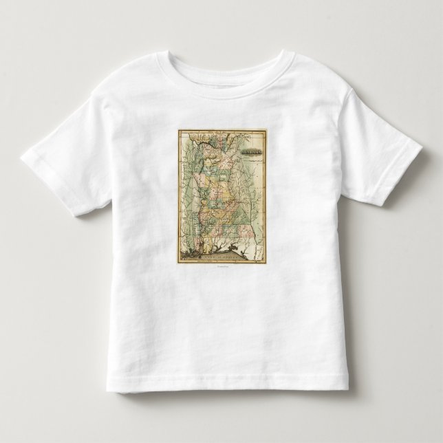 T-shirt Pour Les Tous Petits AlabamaPanoramic MapAlabama (Devant)