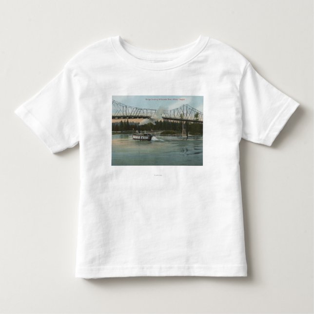 T-shirt Pour Les Tous Petits Albany, Orégon - bateau de palette croisant (Devant)