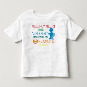 T-shirt Pour Les Tous Petits Alerte d'allergie aux arachides Superhero Garçons 