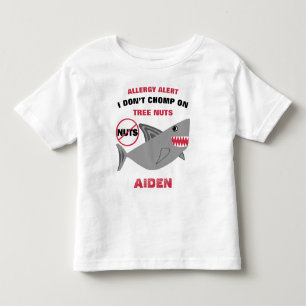 T-shirt Pour Les Tous Petits Alerte d'allergie aux noix de requin Garçons perso