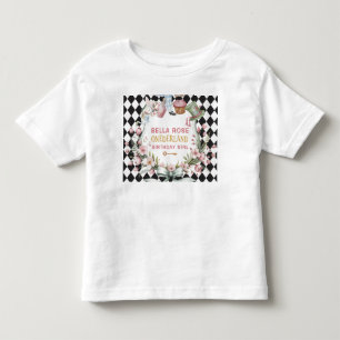 T-shirt Pour Les Tous Petits Alice au pays des merveilles Cadre de fleurs 1er