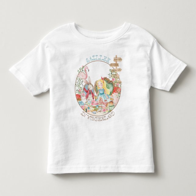 T-shirt Pour Les Tous Petits Alice Aventures dans Woderland Anniversaire Tea Pa (Devant)