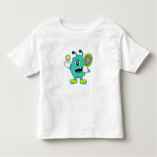 T-shirt Pour Les Tous Petits Alien à Tennis avec raquette de tennis