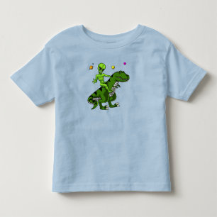 T-shirt Pour Les Tous Petits Alien équitation T-Rex Dinosaur Espace OVNI