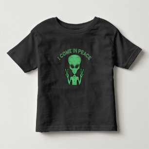 T-shirt Pour Les Tous Petits Alien vert je viens en paix Extraterrestre OVNI