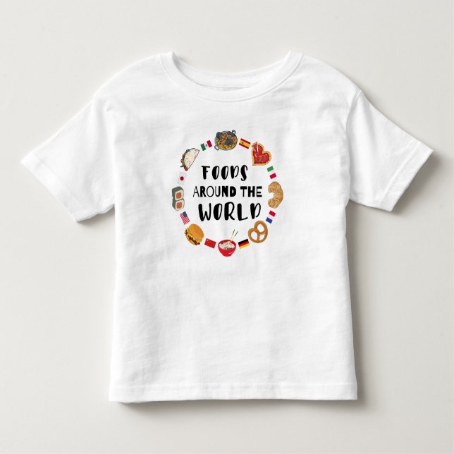 T-shirt Pour Les Tous Petits Aliments dans le monde (Devant)