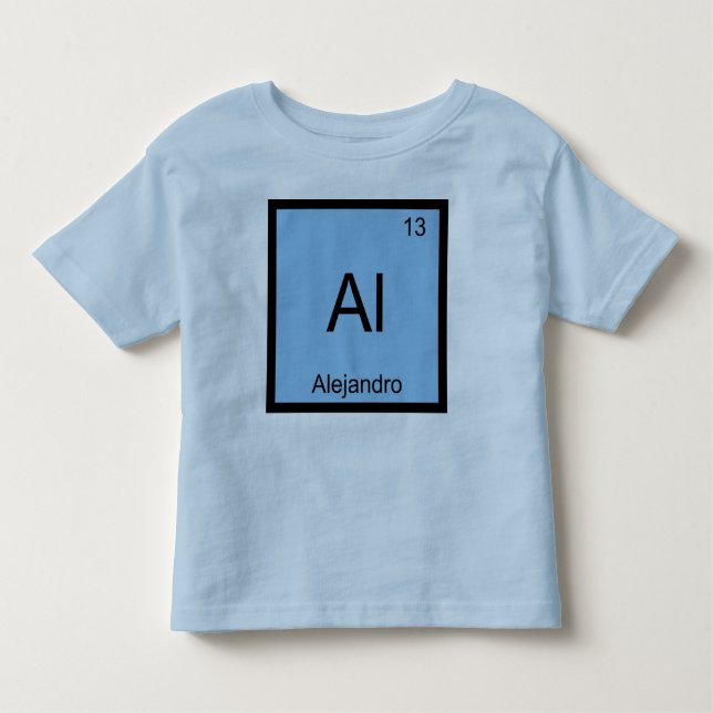 T-shirt Pour Les Tous Petits Aljandro Nom Chimie Élément Tableau périodique (Devant)